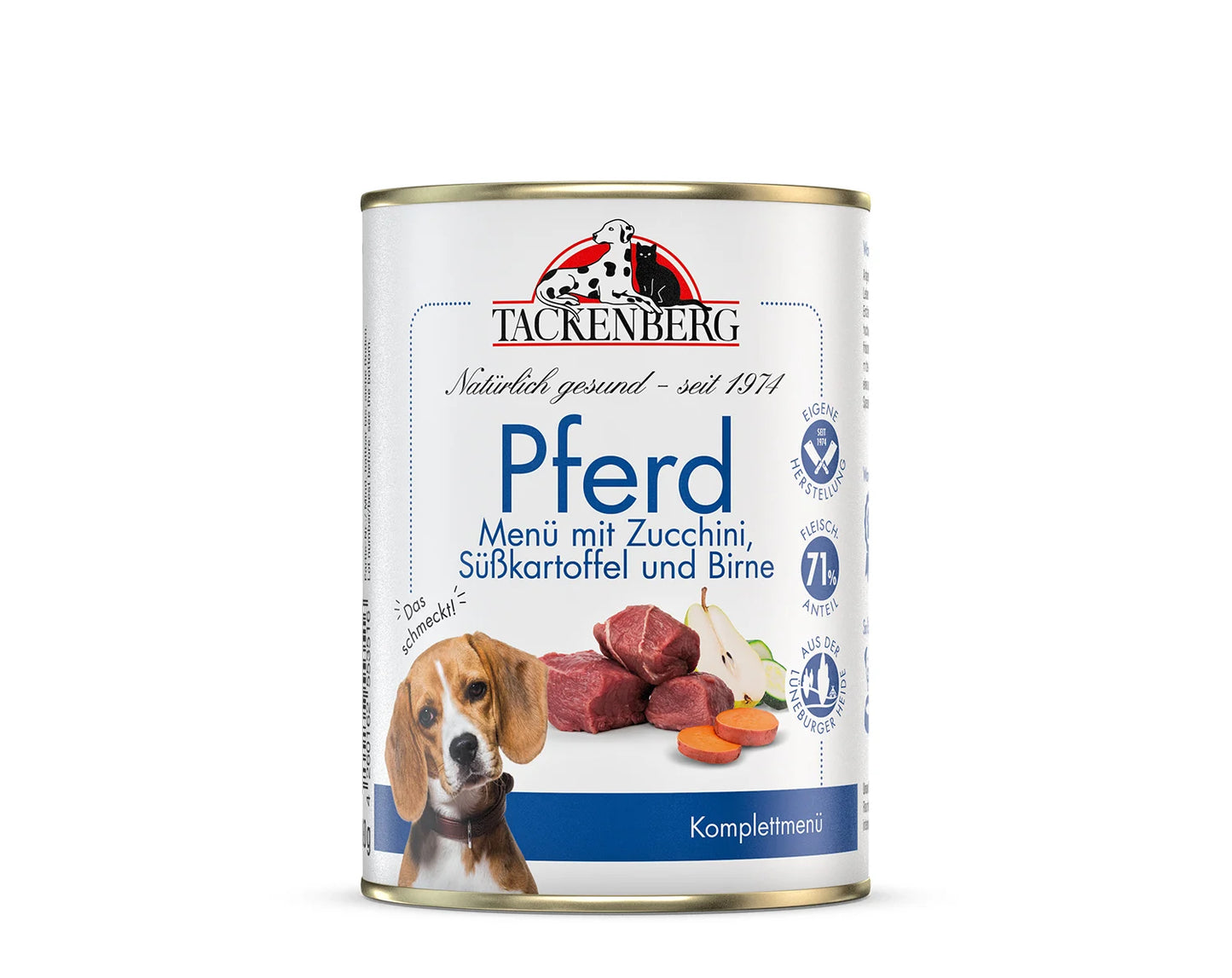 Pferd mit Süßkartoffel, Zucchini und Birne