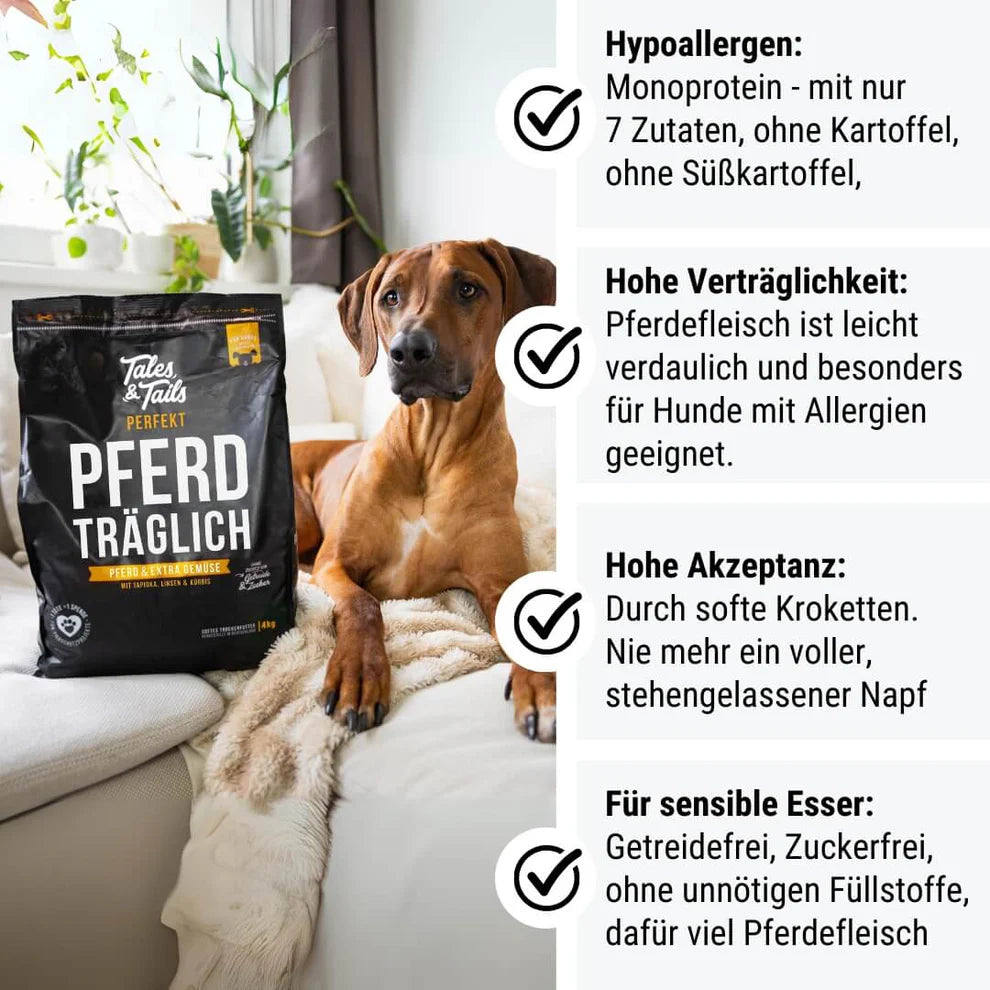 softes Trockenfutter: Pferd träglich